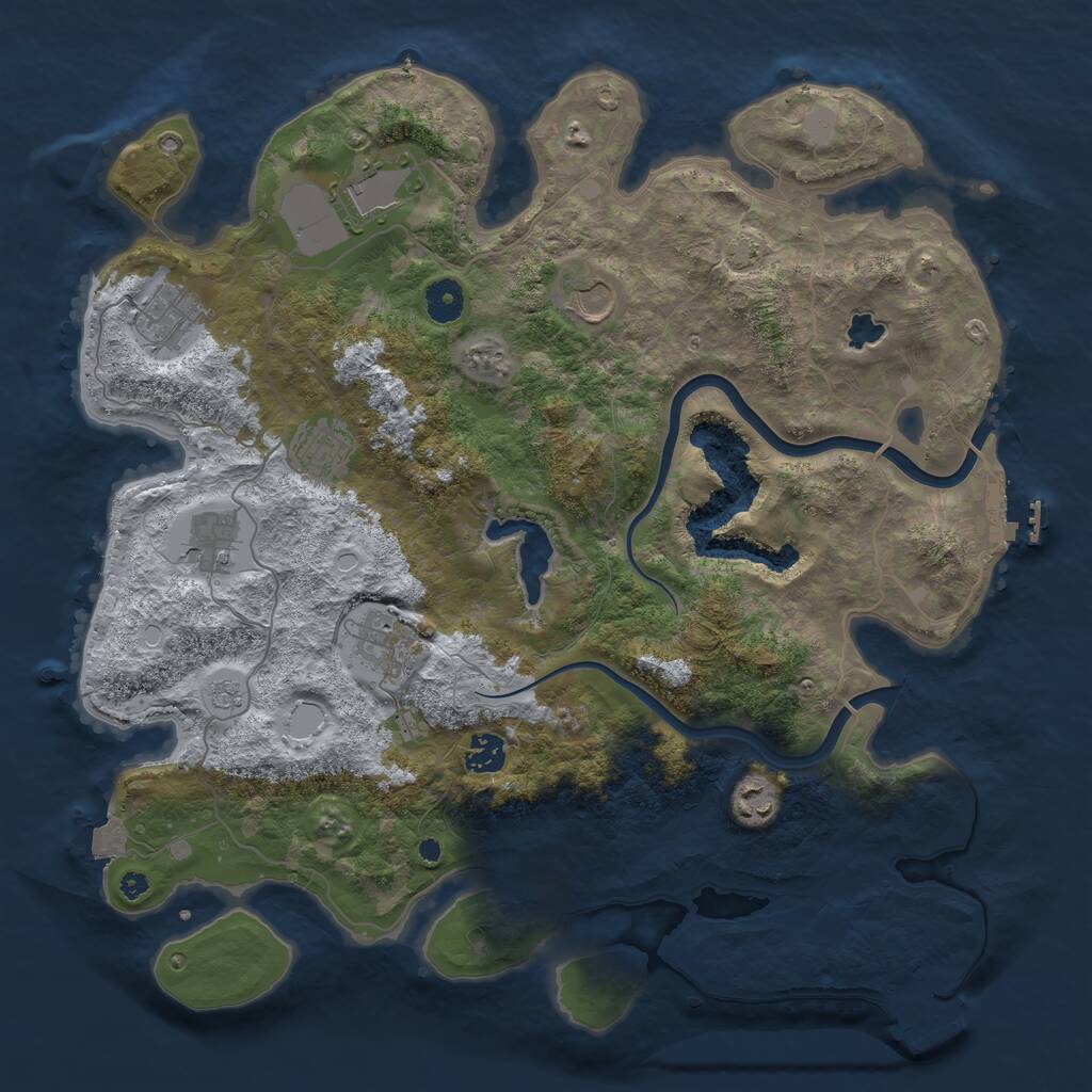 Rust Map: Procedural Map, Size: 4000, Seed: 1023216590, 13 Monuments