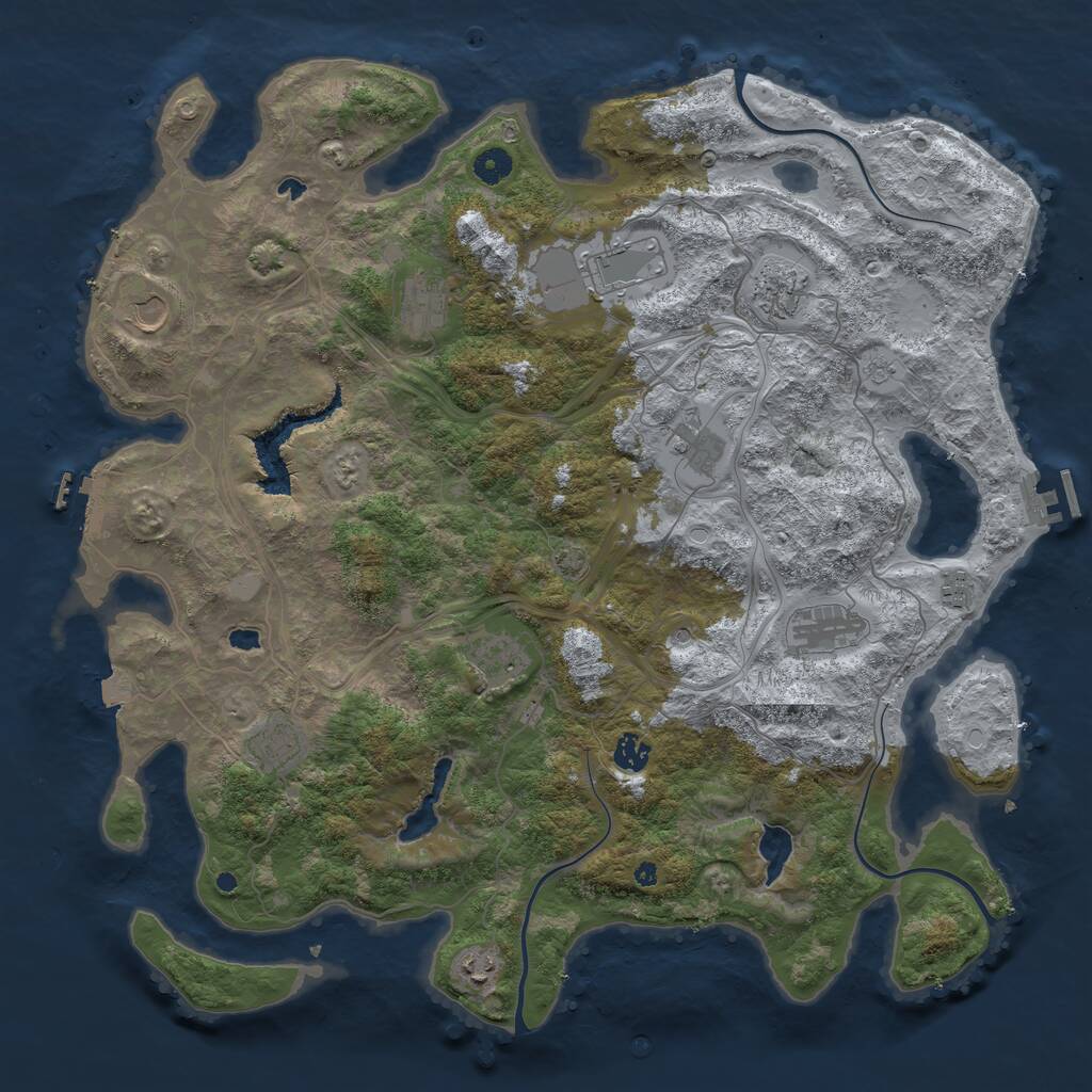Rust Map: Procedural Map, Size: 4500, Seed: 941108, 17 Monuments