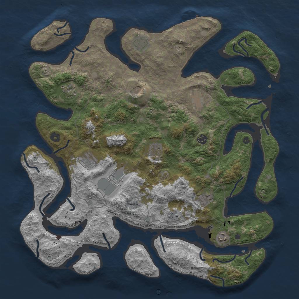 Rust Map: Procedural Map, Size: 4500, Seed: 234331, 15 Monuments