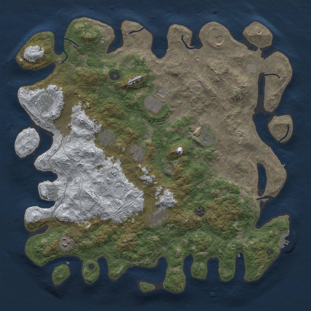 Rust Map: Procedural Map, Size: 4500, Seed: 609079, 19 Monuments