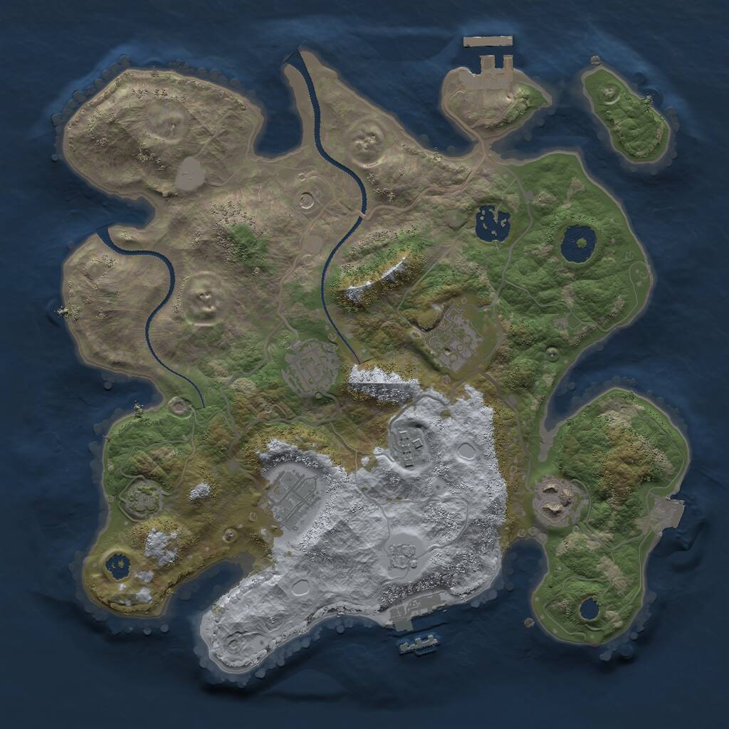 Rust Map: Procedural Map, Size: 3000, Seed: 109160030, 12 Monuments