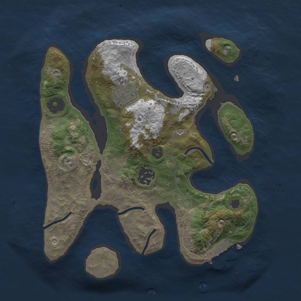 Rust Map: Procedural Map, Size: 2700, Seed: 423352915, 6 Monuments