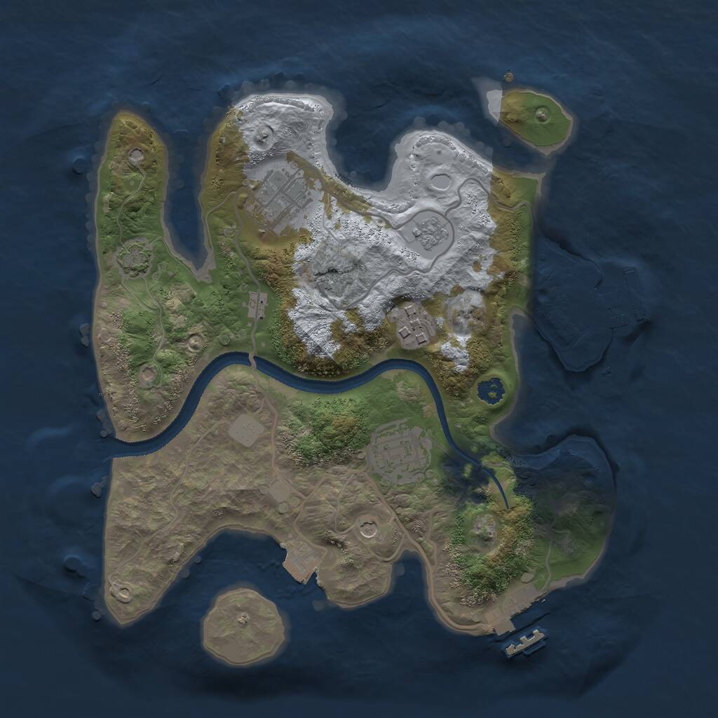 Rust Map: Procedural Map, Size: 2700, Seed: 423352915, 9 Monuments