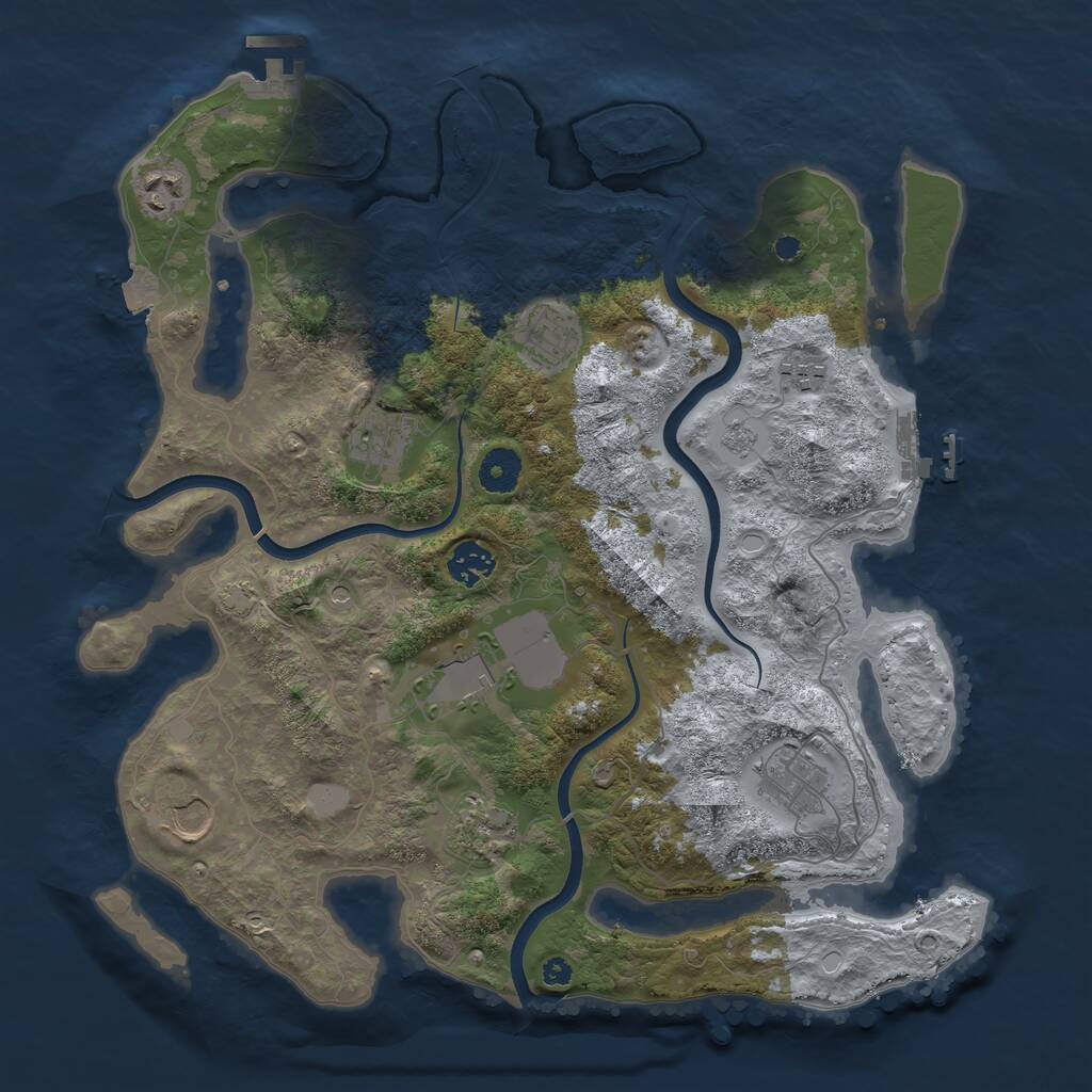 Rust Map: Procedural Map, Size: 3750, Seed: 283148098, 15 Monuments