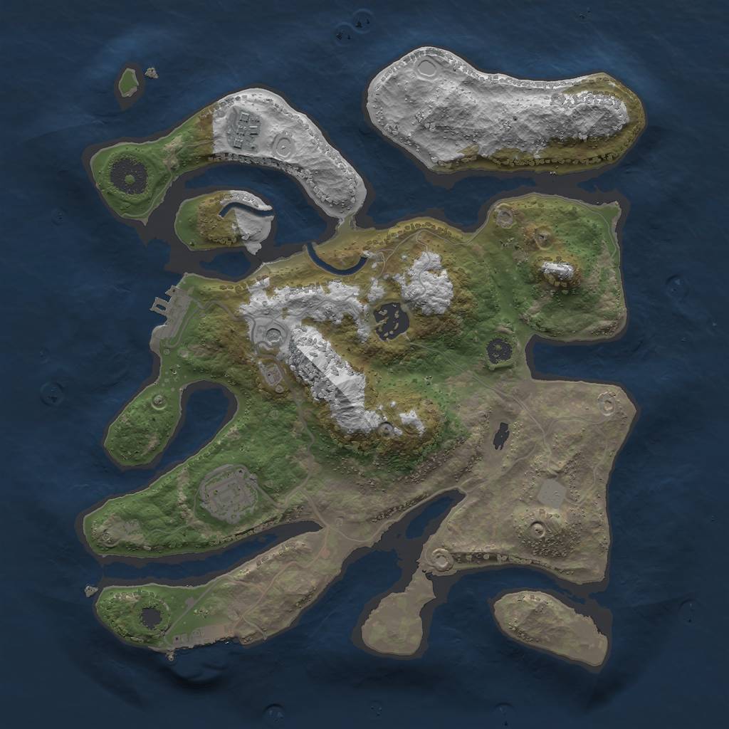 Rust Map: Procedural Map, Size: 3000, Seed: 1662385185, 11 Monuments