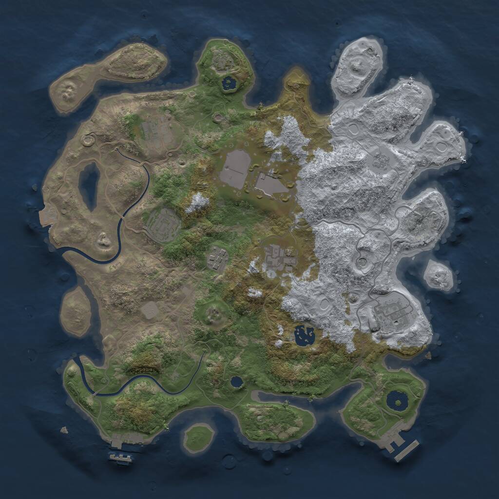 Rust Map: Procedural Map, Size: 3500, Seed: 20210630, 13 Monuments