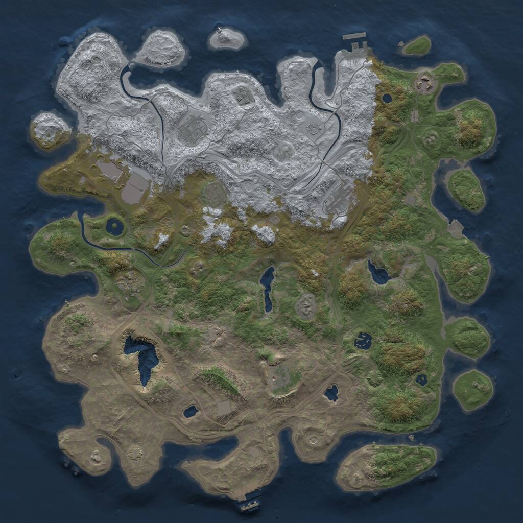 Rust Map: Procedural Map, Size: 4500, Seed: 198525, 15 Monuments