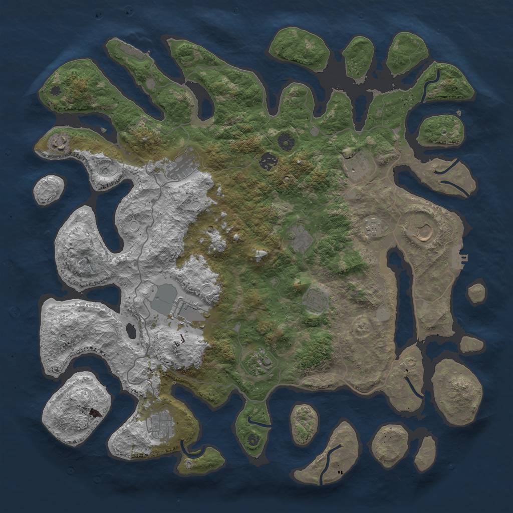 Rust Map: Procedural Map, Size: 4500, Seed: 1082988889, 19 Monuments