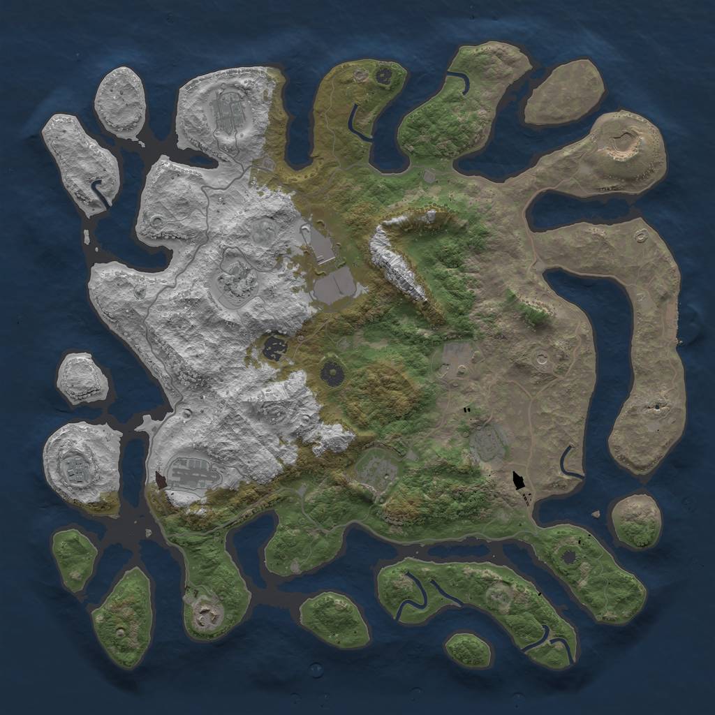 Rust Map: Procedural Map, Size: 4500, Seed: 16254178, 15 Monuments