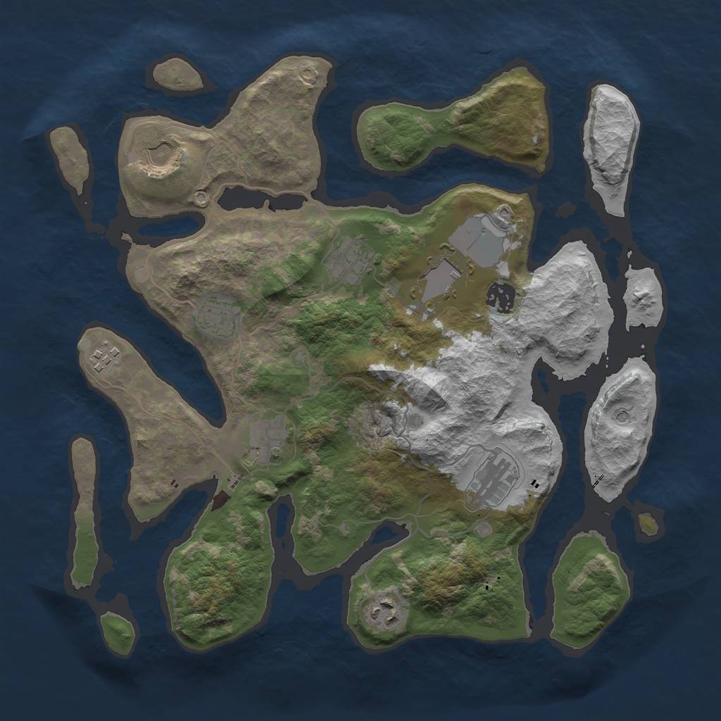 Rust Map: Barren, Size: 3600, Seed: 251201, 12 Monuments