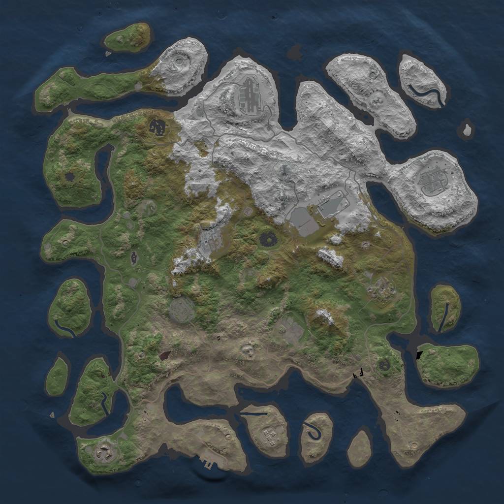 Rust Map: Procedural Map, Size: 4500, Seed: 717060, 14 Monuments