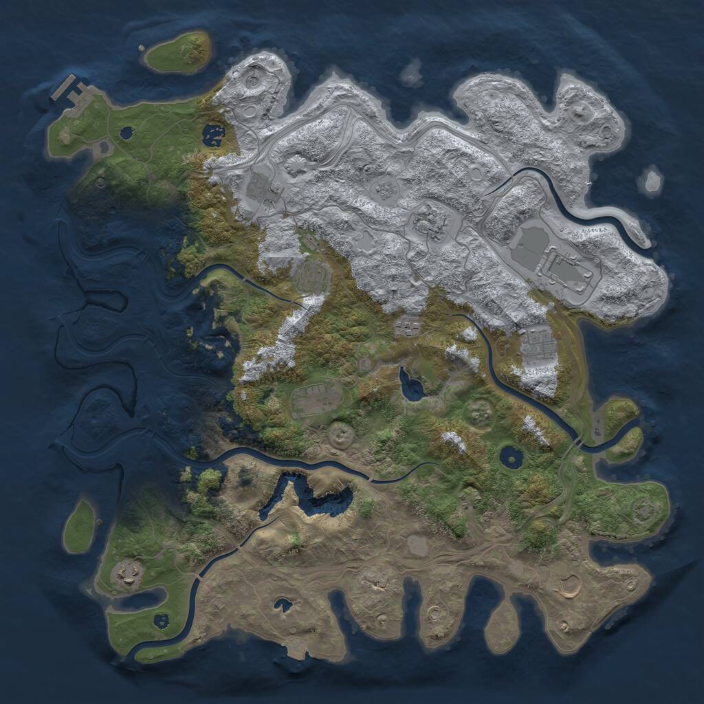 Rust Map: Procedural Map, Size: 4500, Seed: 717060, 15 Monuments