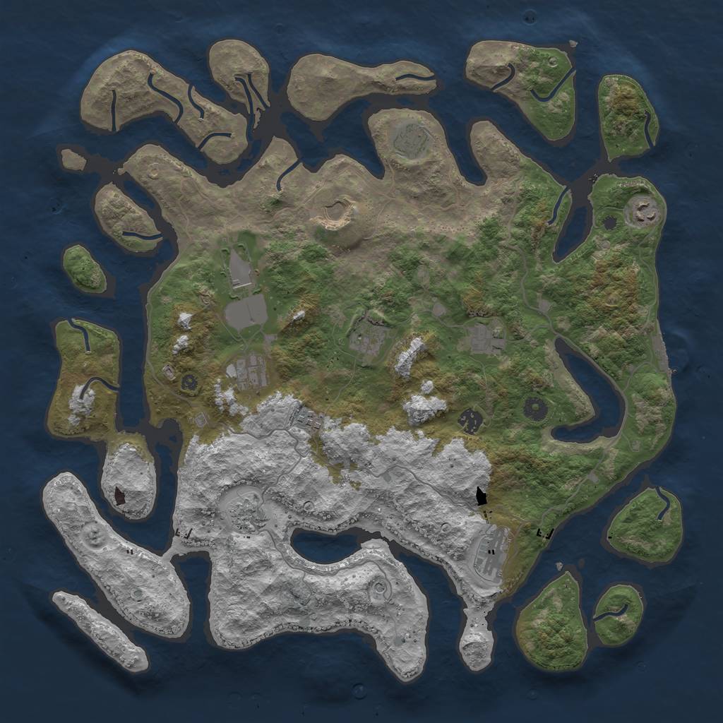 Rust Map: Procedural Map, Size: 4500, Seed: 16254369, 15 Monuments