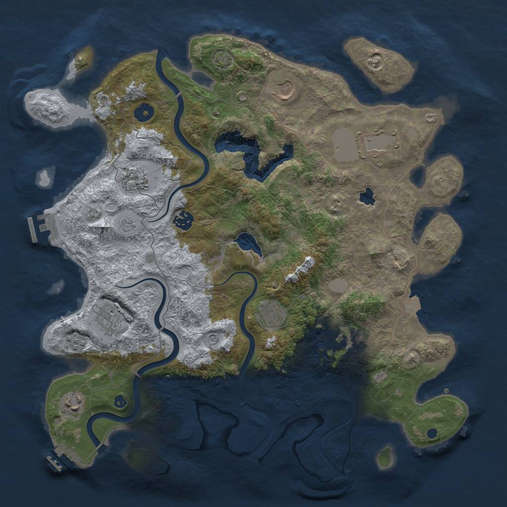 Rust Map: Procedural Map, Size: 4000, Seed: 1811016448, 15 Monuments