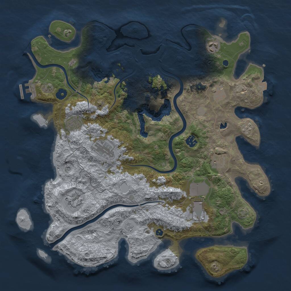 Rust Map: Procedural Map, Size: 4000, Seed: 1298650524, 14 Monuments