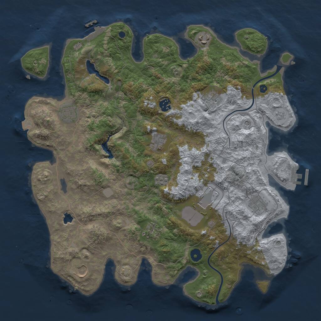 Rust Map: Procedural Map, Size: 4000, Seed: 1752746284, 16 Monuments