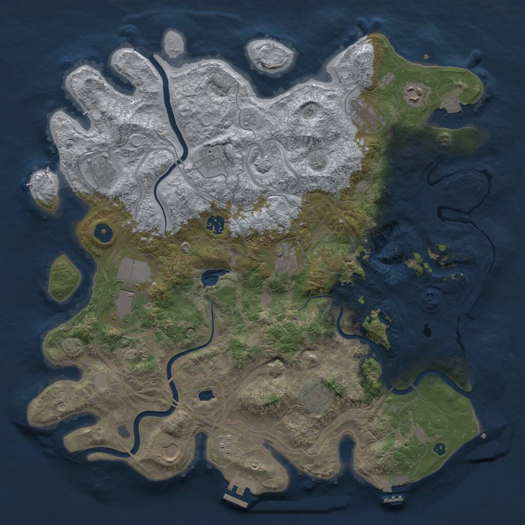 Rust Map: Procedural Map, Size: 4250, Seed: 665494730, 17 Monuments