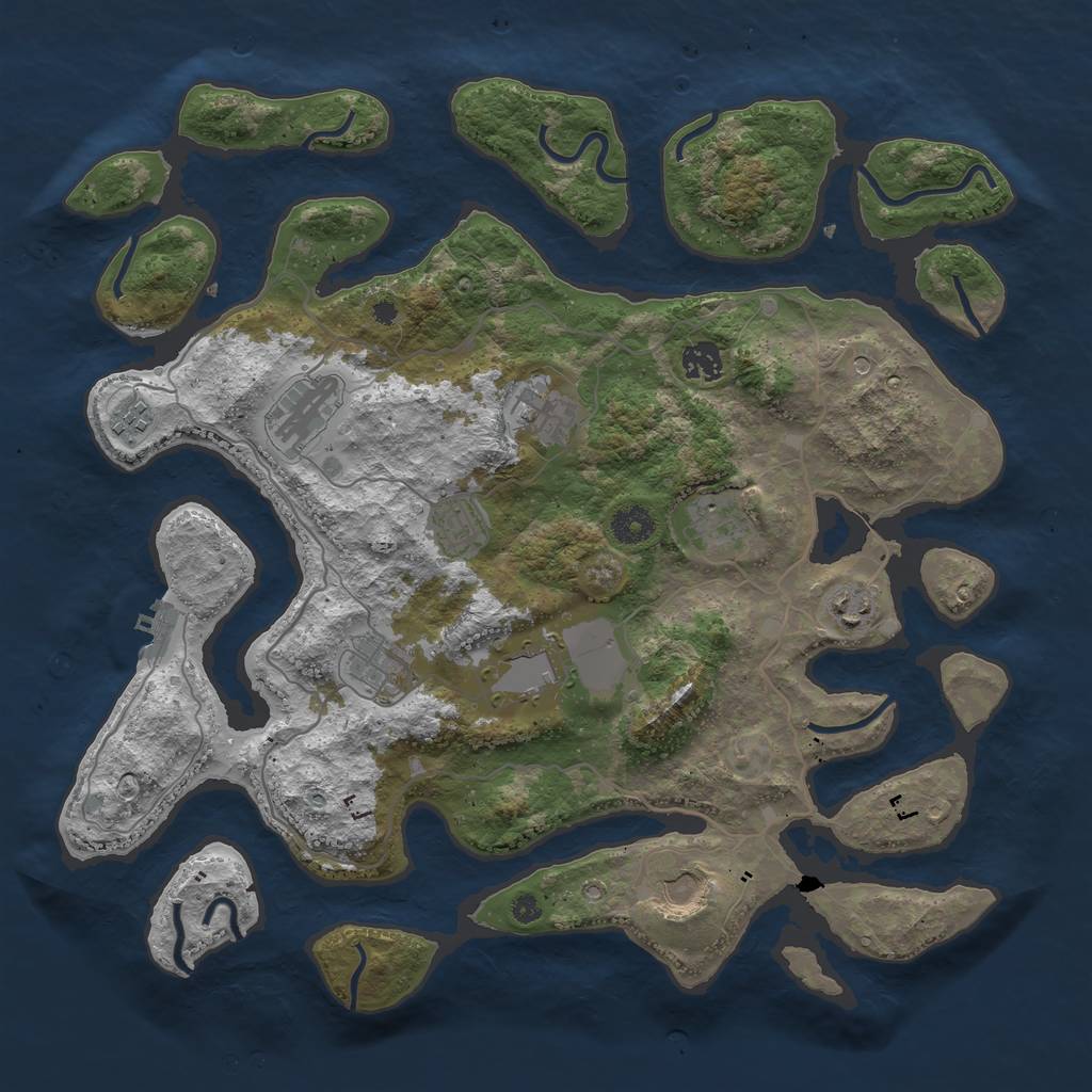 Rust Map: Procedural Map, Size: 4000, Seed: 2097, 14 Monuments