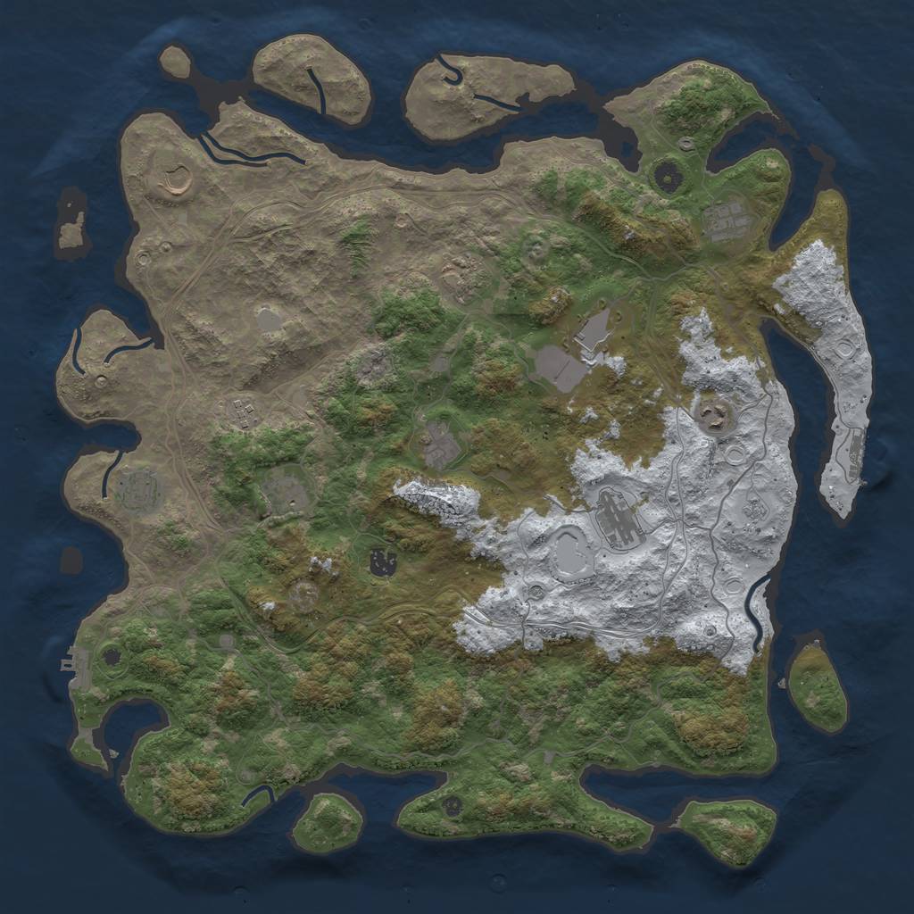 Rust Map: Procedural Map, Size: 4750, Seed: 644372049, 20 Monuments