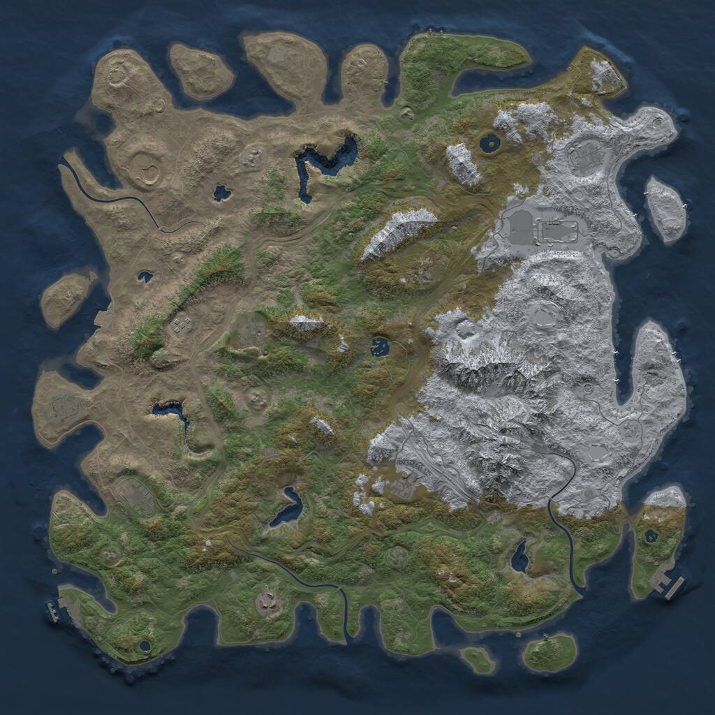 Rust Map: Procedural Map, Size: 5500, Seed: 25, 17 Monuments