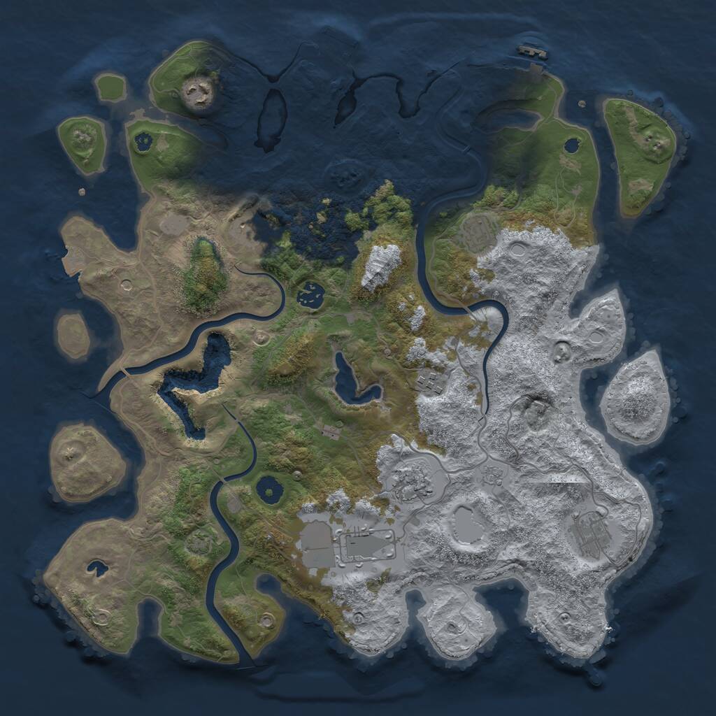 Rust Map: Procedural Map, Size: 4000, Seed: 868, 14 Monuments