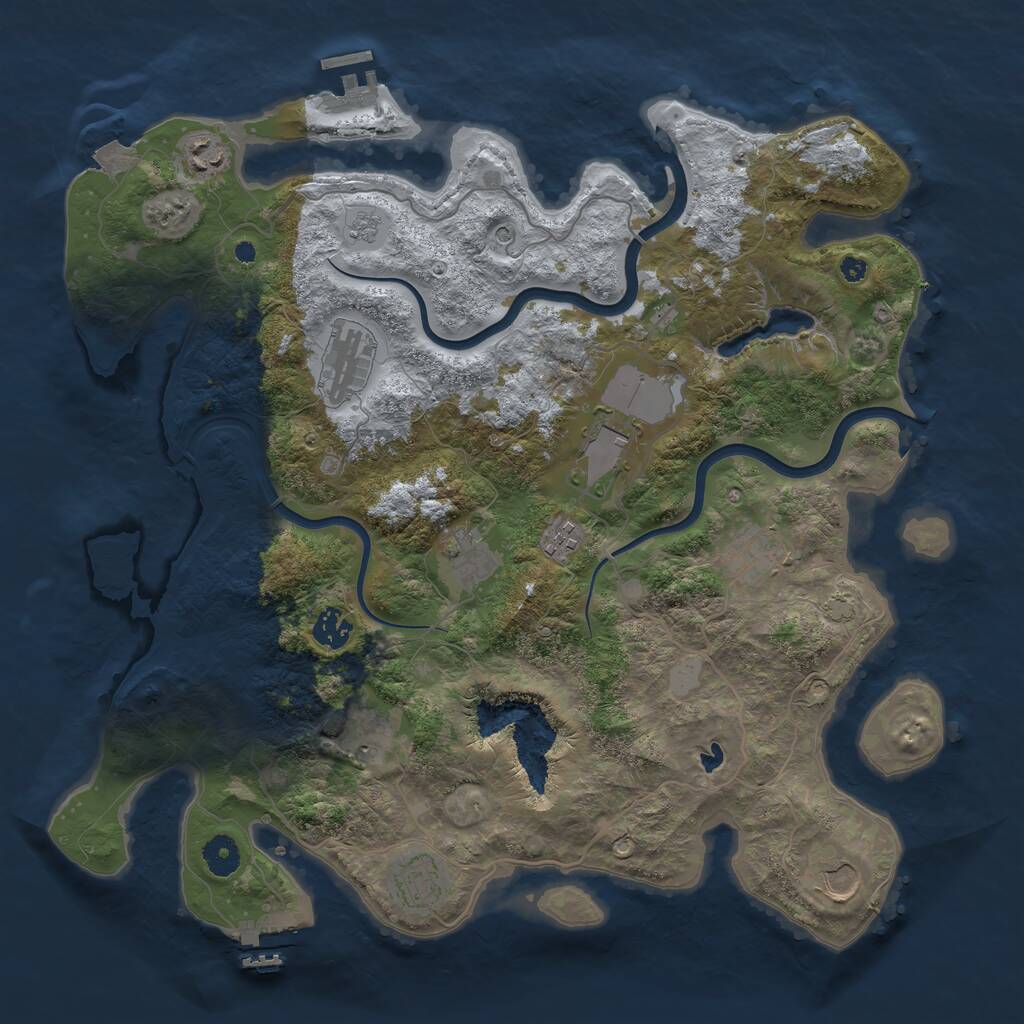Rust Map: Procedural Map, Size: 4000, Seed: 45677453, 16 Monuments