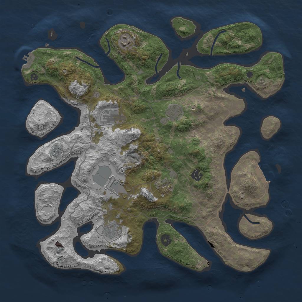 Rust Map: Procedural Map, Size: 4000, Seed: 407504, 15 Monuments