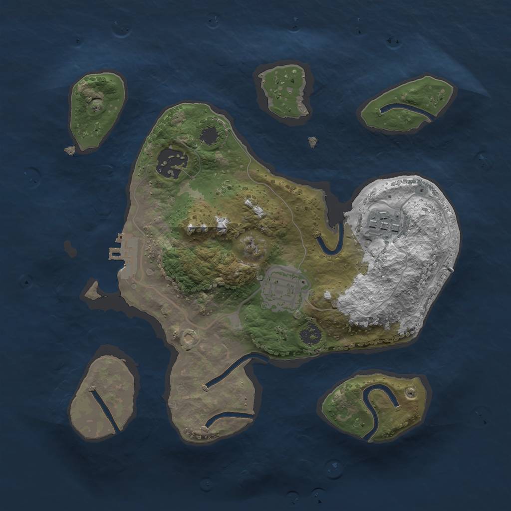 Rust Map: Procedural Map, Size: 2500, Seed: 618536, 6 Monuments