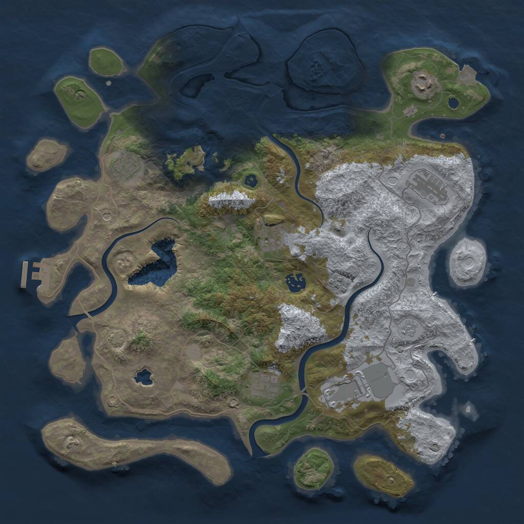 Rust Map: Procedural Map, Size: 4000, Seed: 1234578, 13 Monuments