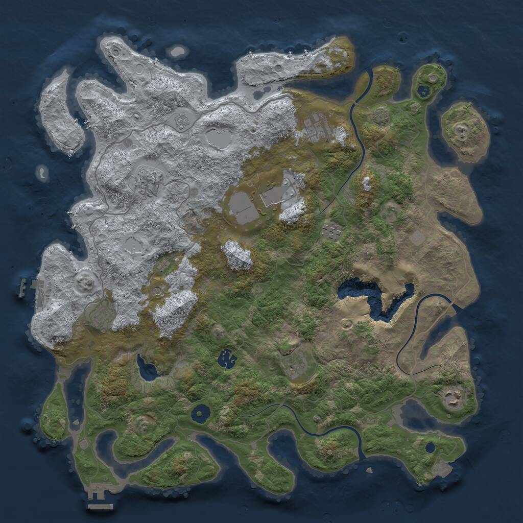 Rust Map: Procedural Map, Size: 4200, Seed: 100954485, 14 Monuments