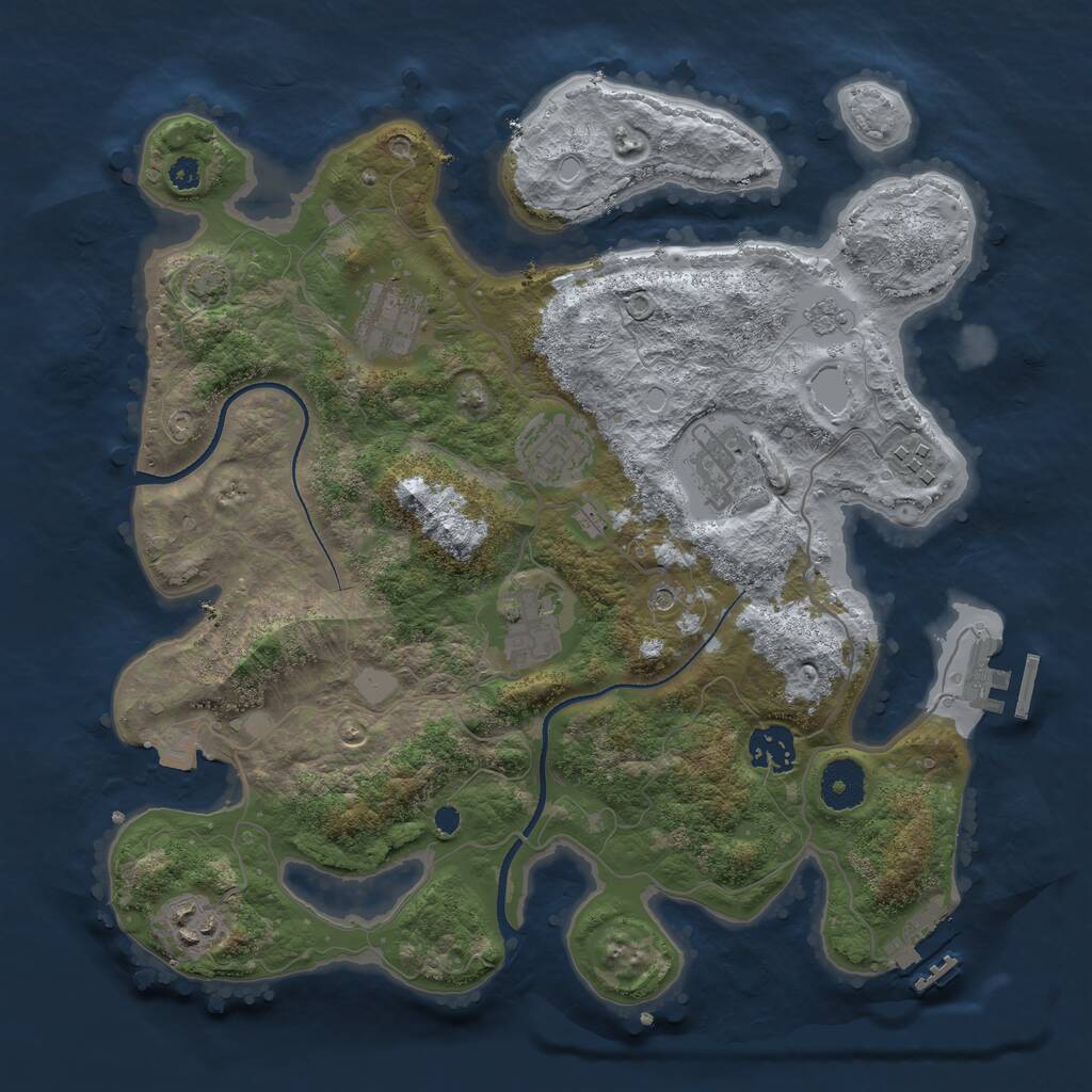 Rust Map: Procedural Map, Size: 3400, Seed: 89, 13 Monuments
