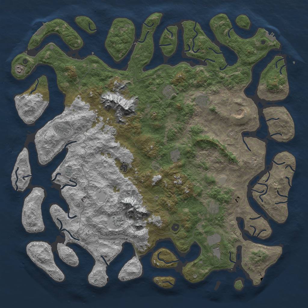 Rust Map: Procedural Map, Size: 6000, Seed: 270916, 19 Monuments