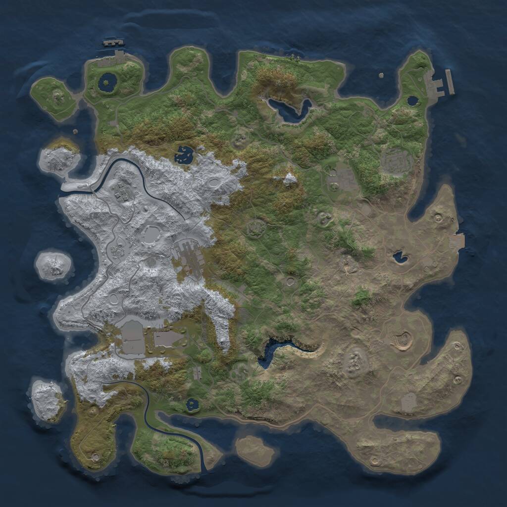 Rust Map: Procedural Map, Size: 4000, Seed: 512144, 13 Monuments