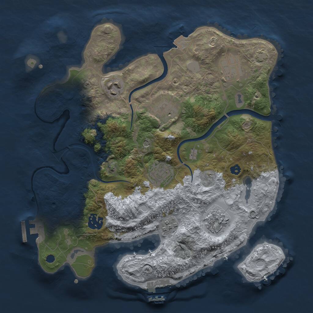 Rust Map: Procedural Map, Size: 3000, Seed: 1526785488, 12 Monuments