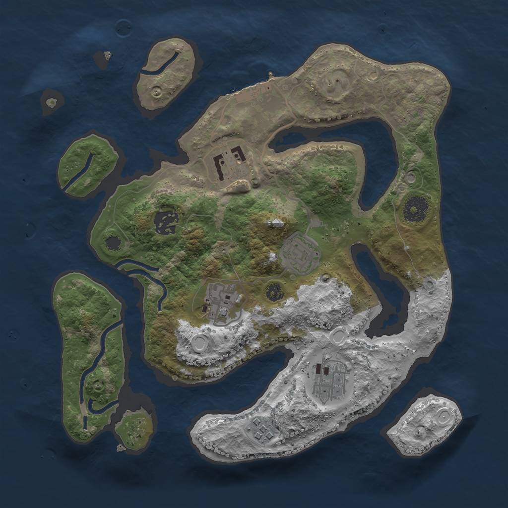 Rust Map: Procedural Map, Size: 3000, Seed: 1526785488, 12 Monuments