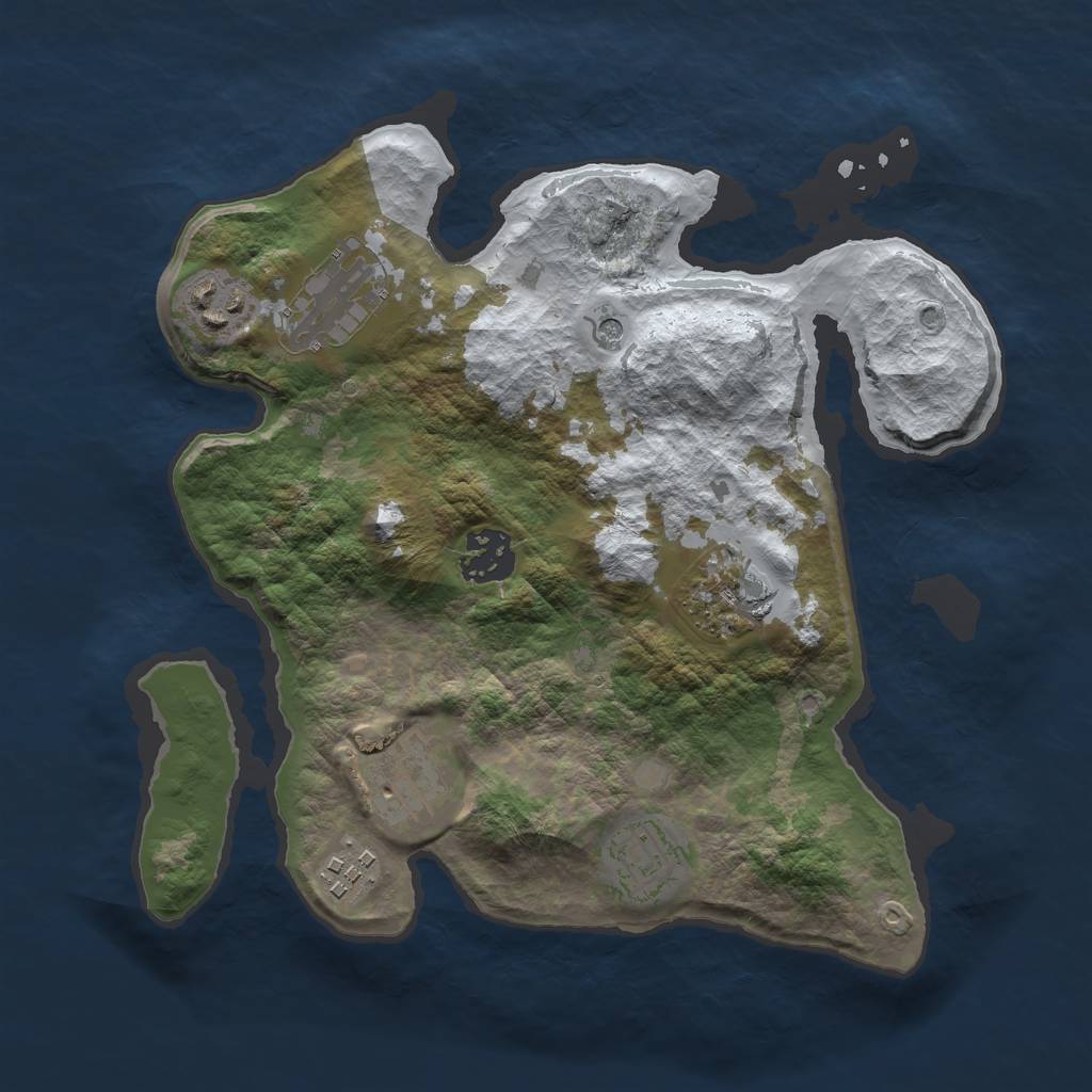 Rust Map: Barren, Size: 2900, Seed: 99981, 10 Monuments