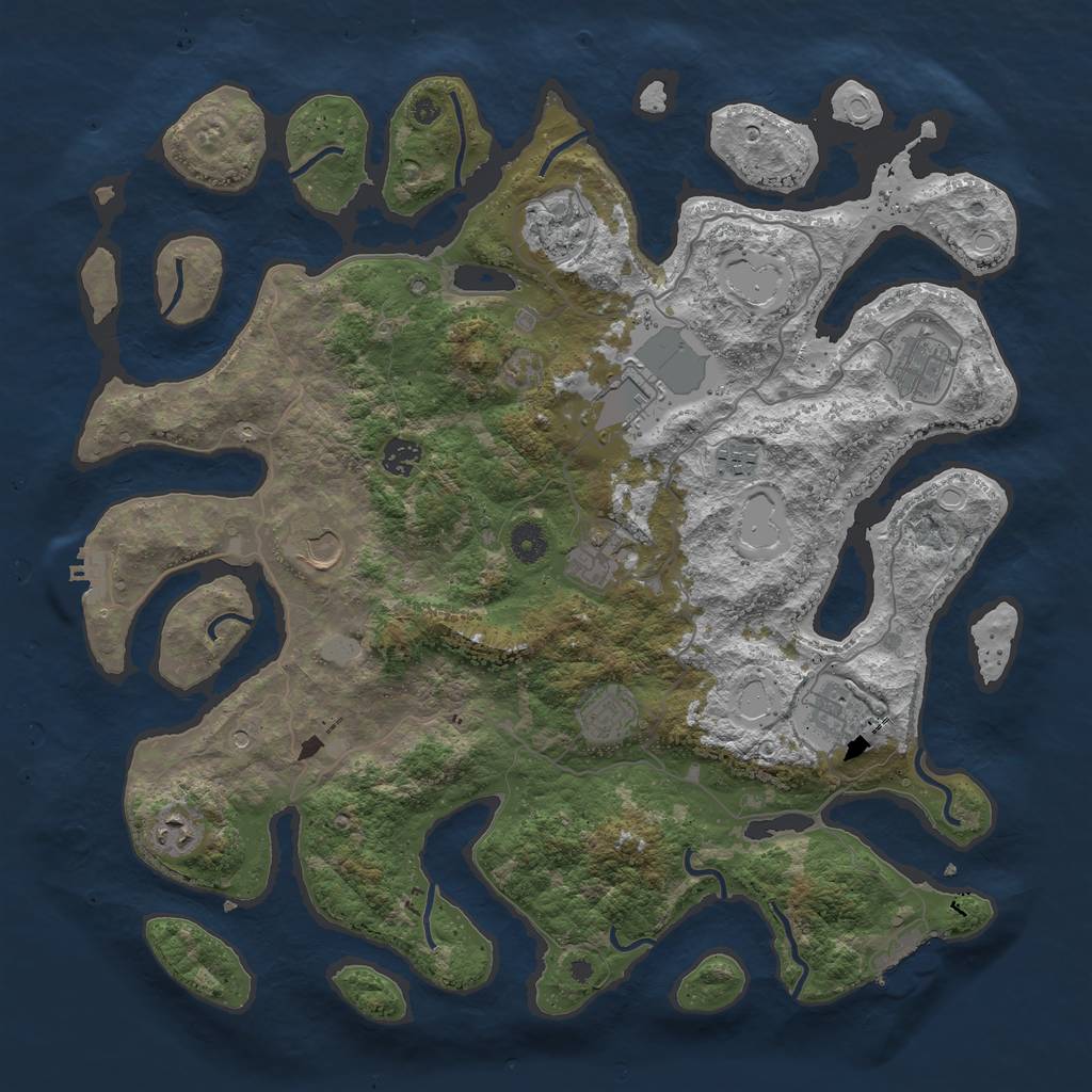 Rust Map: Procedural Map, Size: 4250, Seed: 935578, 18 Monuments