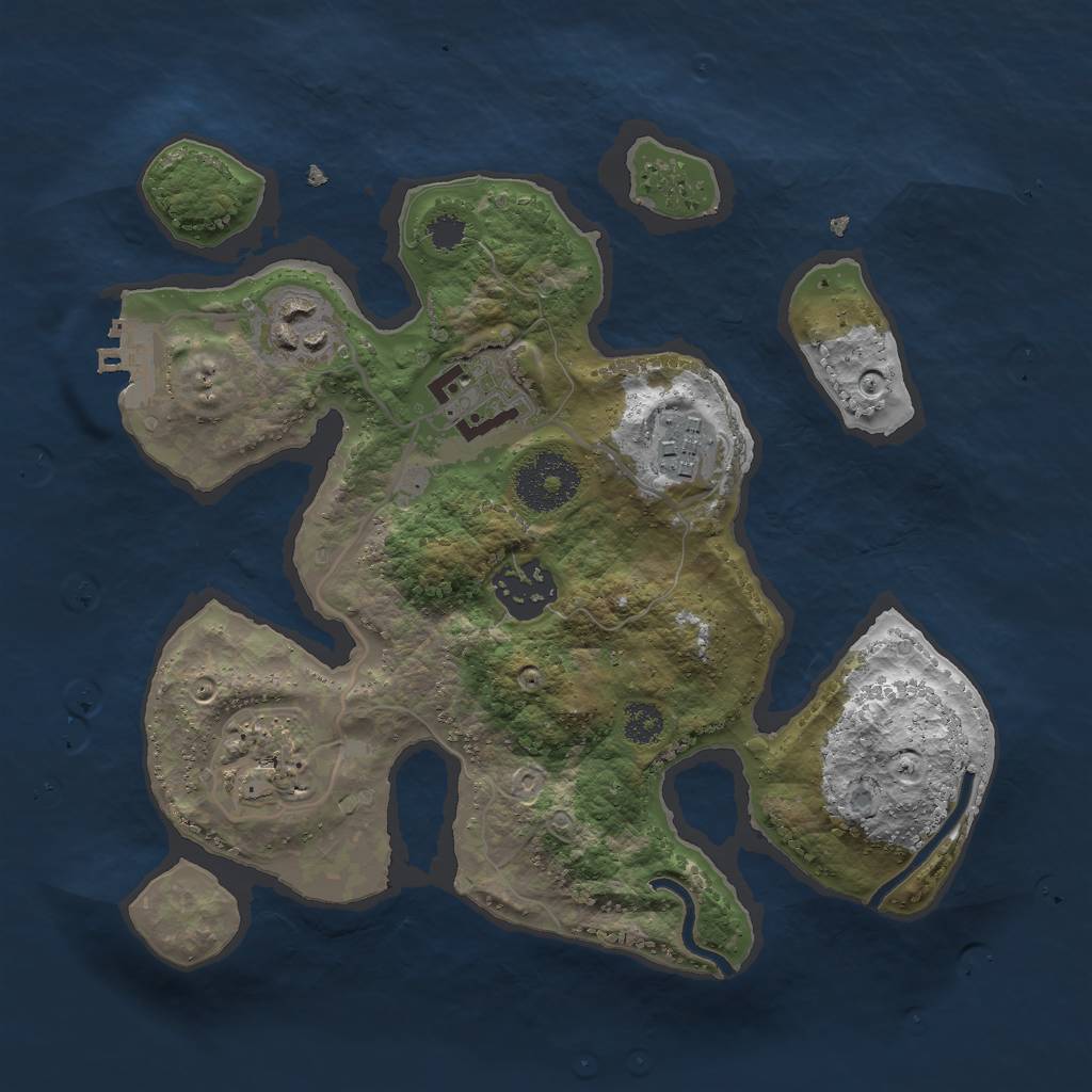 Rust Map: Procedural Map, Size: 2700, Seed: 1312723408, 8 Monuments