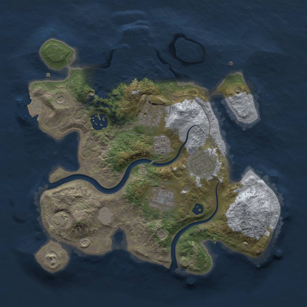 Rust Map: Procedural Map, Size: 2700, Seed: 1312723408, 9 Monuments