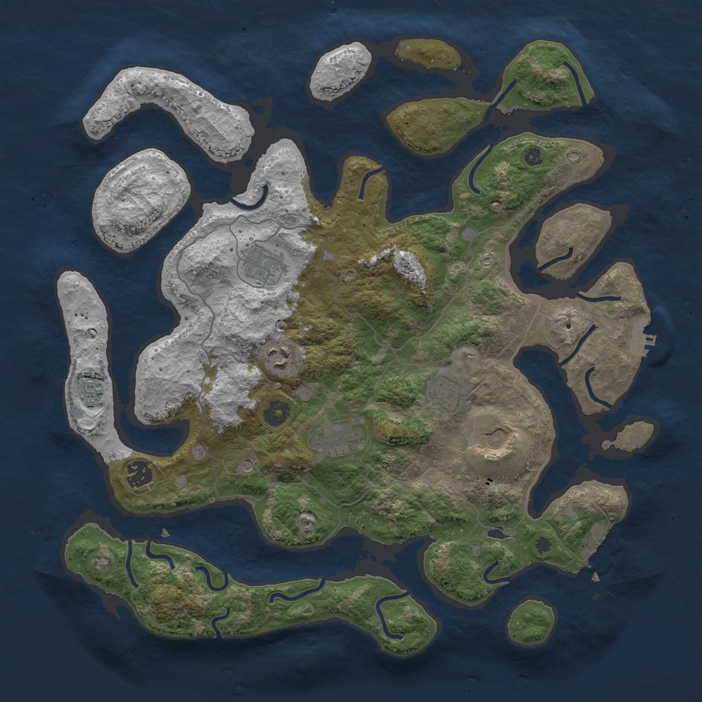 Rust Map: Procedural Map, Size: 4000, Seed: 302022, 12 Monuments