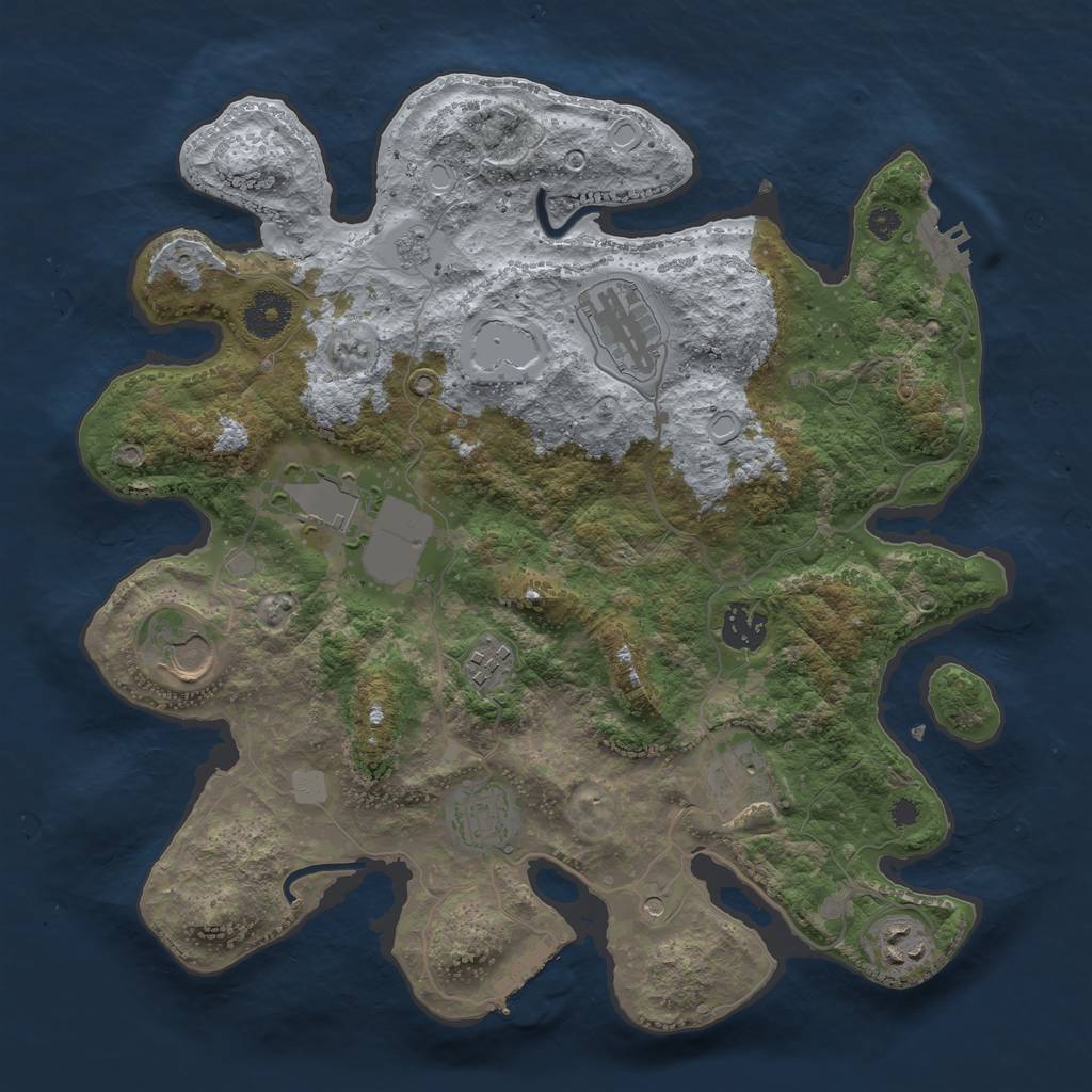 Rust Map: Procedural Map, Size: 3500, Seed: 232183807, 15 Monuments