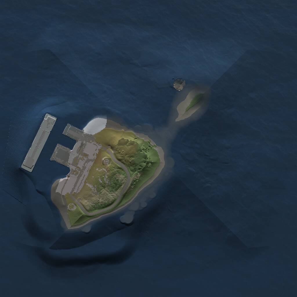 Rust Map: Procedural Map, Size: 1001, Seed: 1234567, 2 Monuments