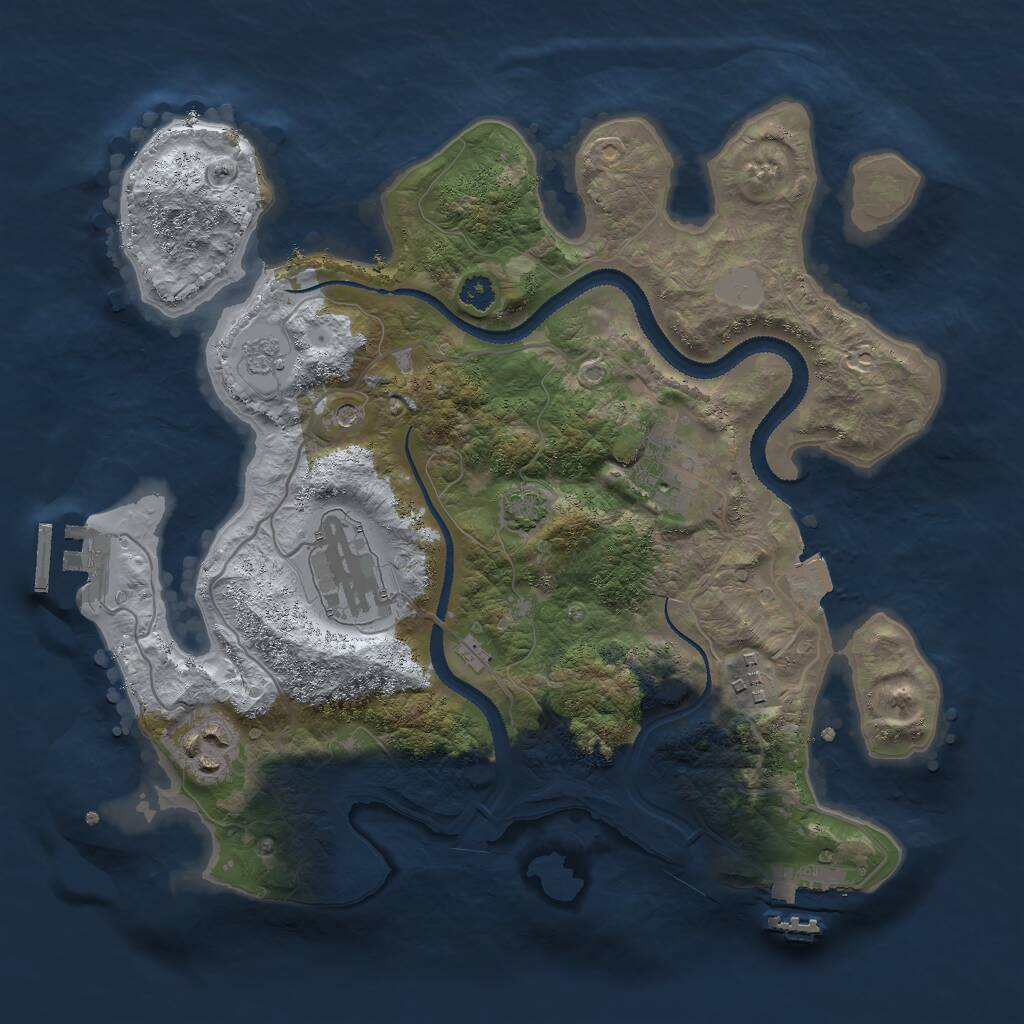 Rust Map: Procedural Map, Size: 3000, Seed: 86183952, 10 Monuments