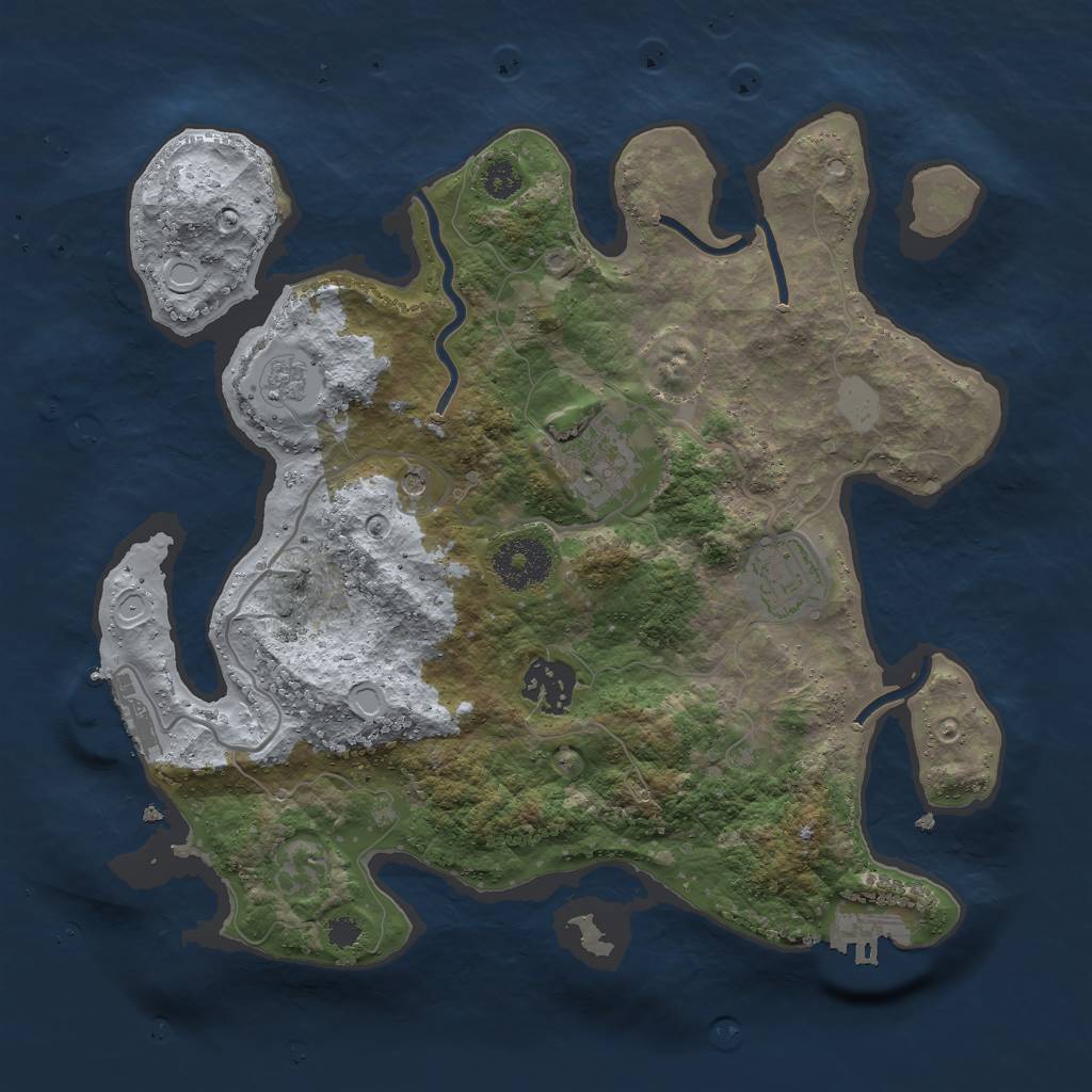 Rust Map: Procedural Map, Size: 3000, Seed: 86183952, 12 Monuments