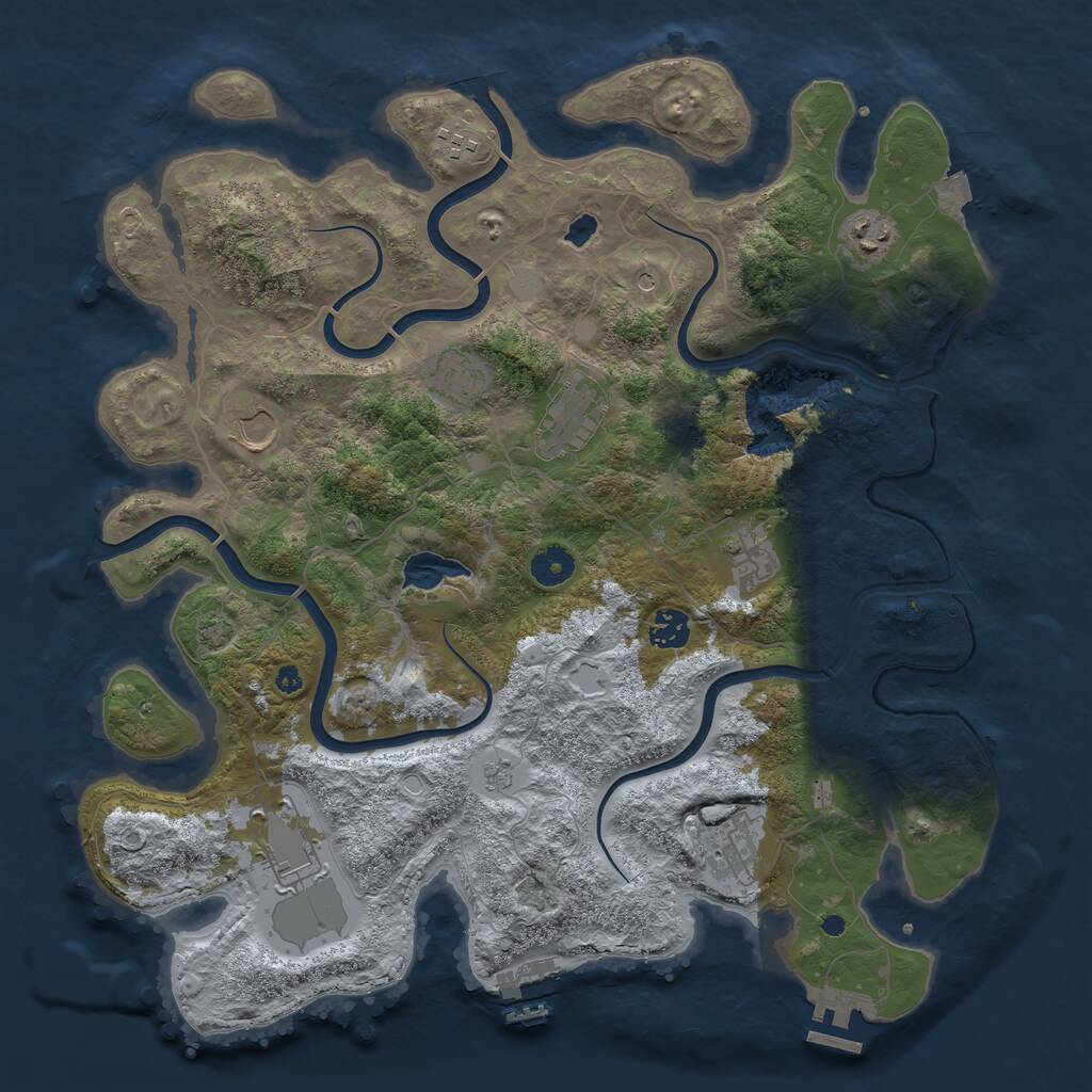 Rust Map: Procedural Map, Size: 4000, Seed: 171308, 15 Monuments