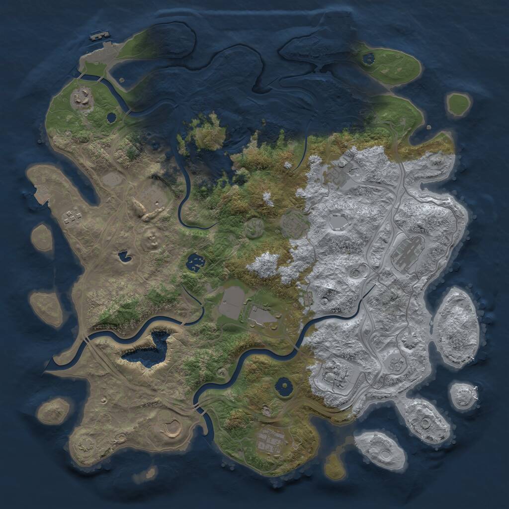 Rust Map: Procedural Map, Size: 4250, Seed: 18890, 17 Monuments