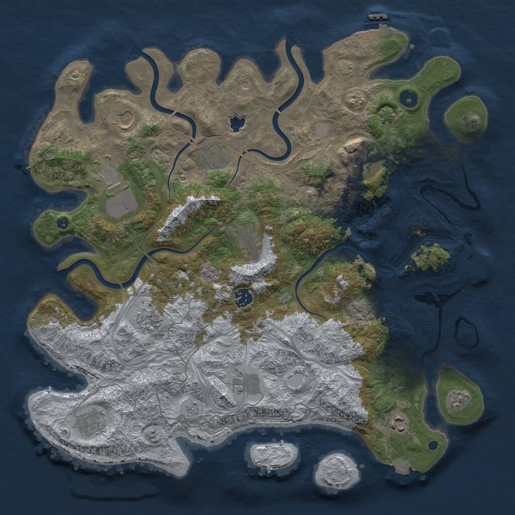 Rust Map: Procedural Map, Size: 4300, Seed: 677, 17 Monuments