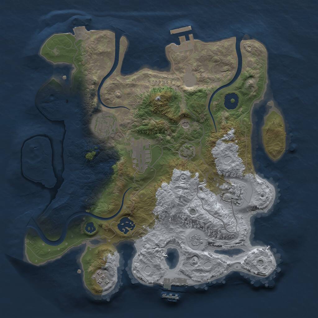 Rust Map: Procedural Map, Size: 3000, Seed: 2020393306, 11 Monuments