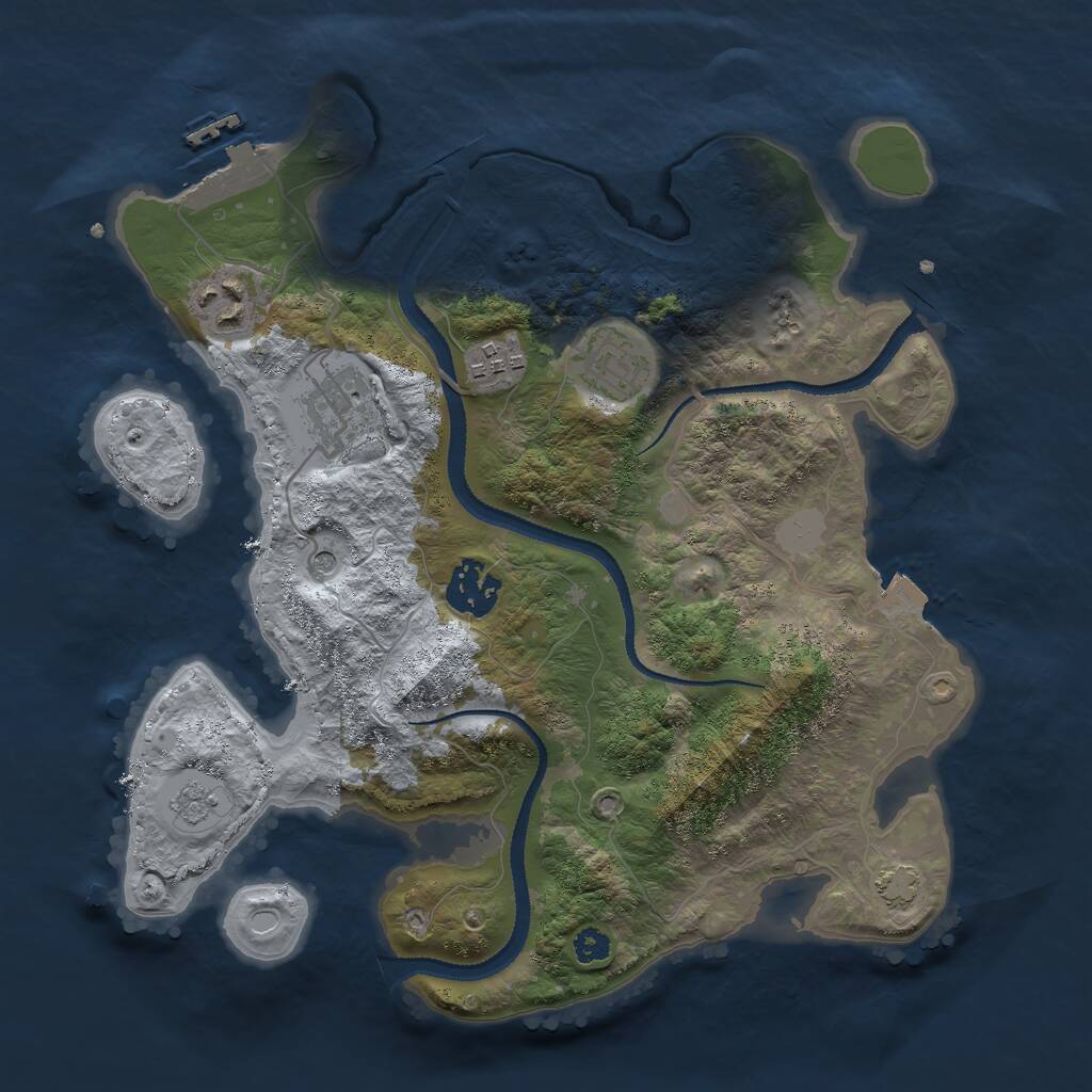 Rust Map: Procedural Map, Size: 3050, Seed: 700973190, 10 Monuments