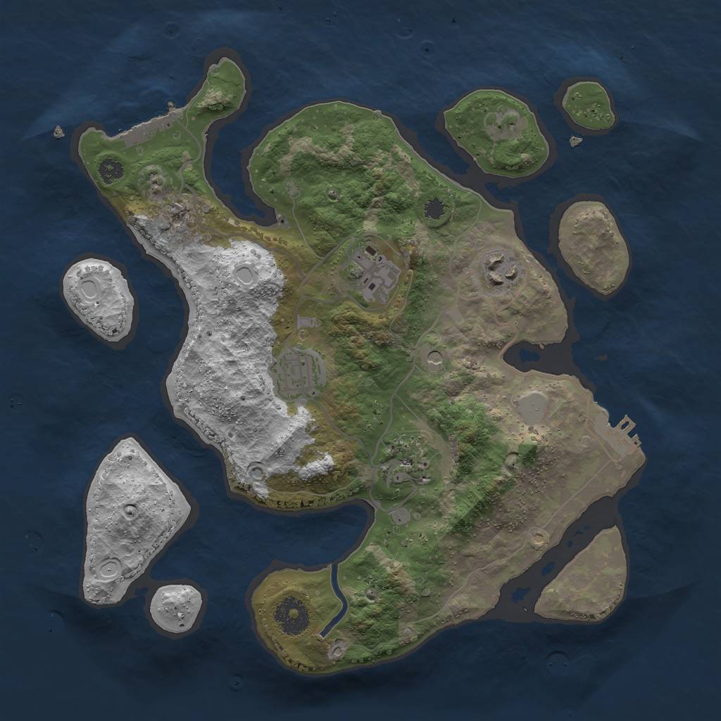 Rust Map: Procedural Map, Size: 3050, Seed: 700973190, 12 Monuments